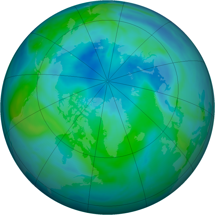 Arctic ozone map for 02 October 2005